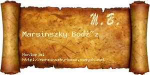 Marsinszky Boáz névjegykártya